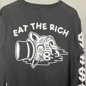 Sketchy tank "eat the rich" graphic tee
